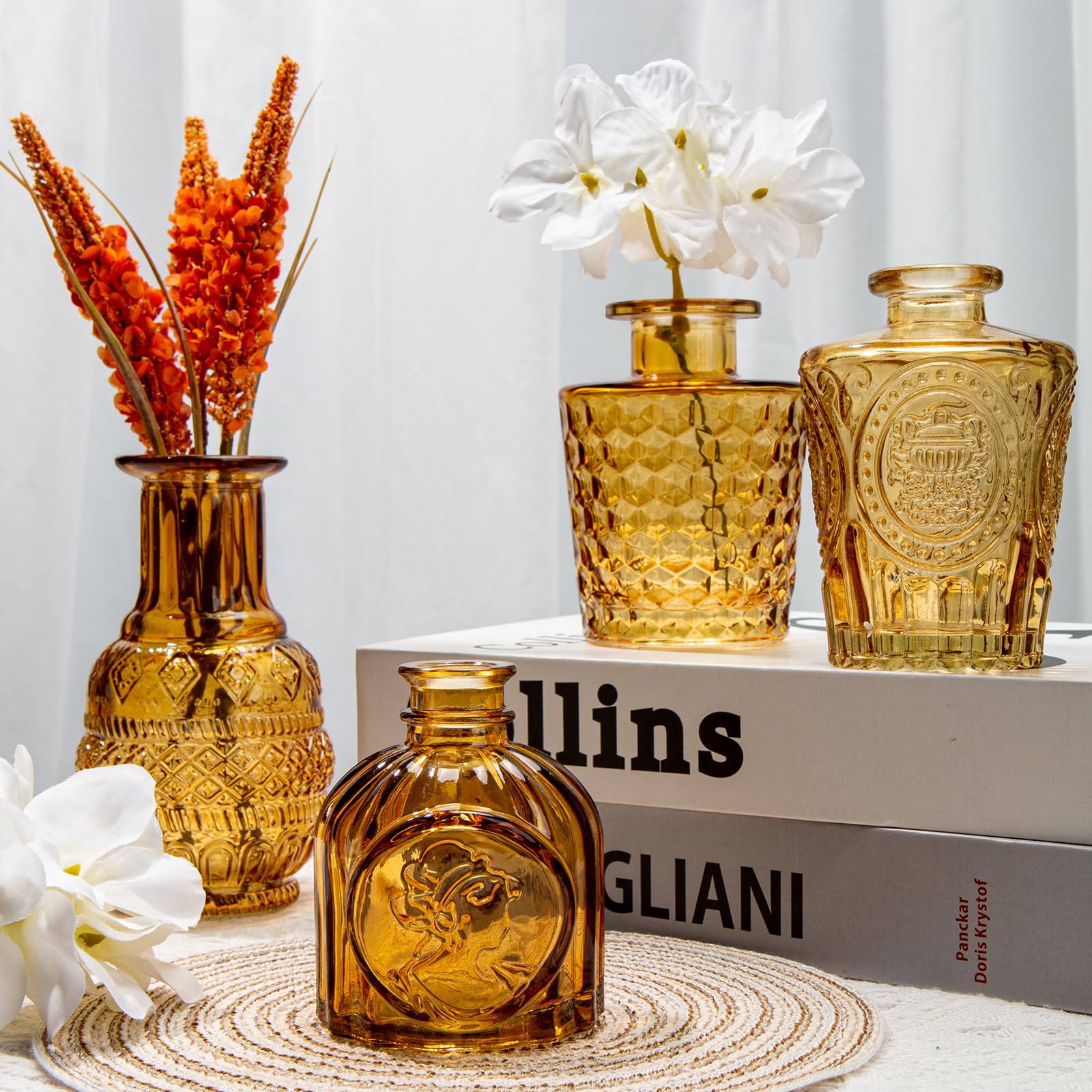 Juego De 3 Jarrones De Cerámica Modernos – Decoración Para Hogar, Centro De Mesa, Dormitorio O Chimenea – Acabado Mate Y Antideslizante