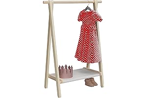 Kids Costume Rack Dress Up Wardrobe With Storage Shelf