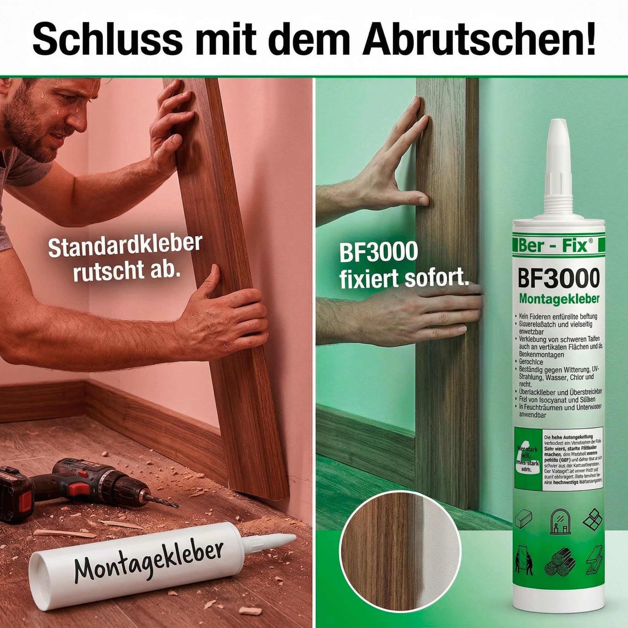 Ber-Fix Montagekleber nur Kleber extra stark weiß 12er Pack