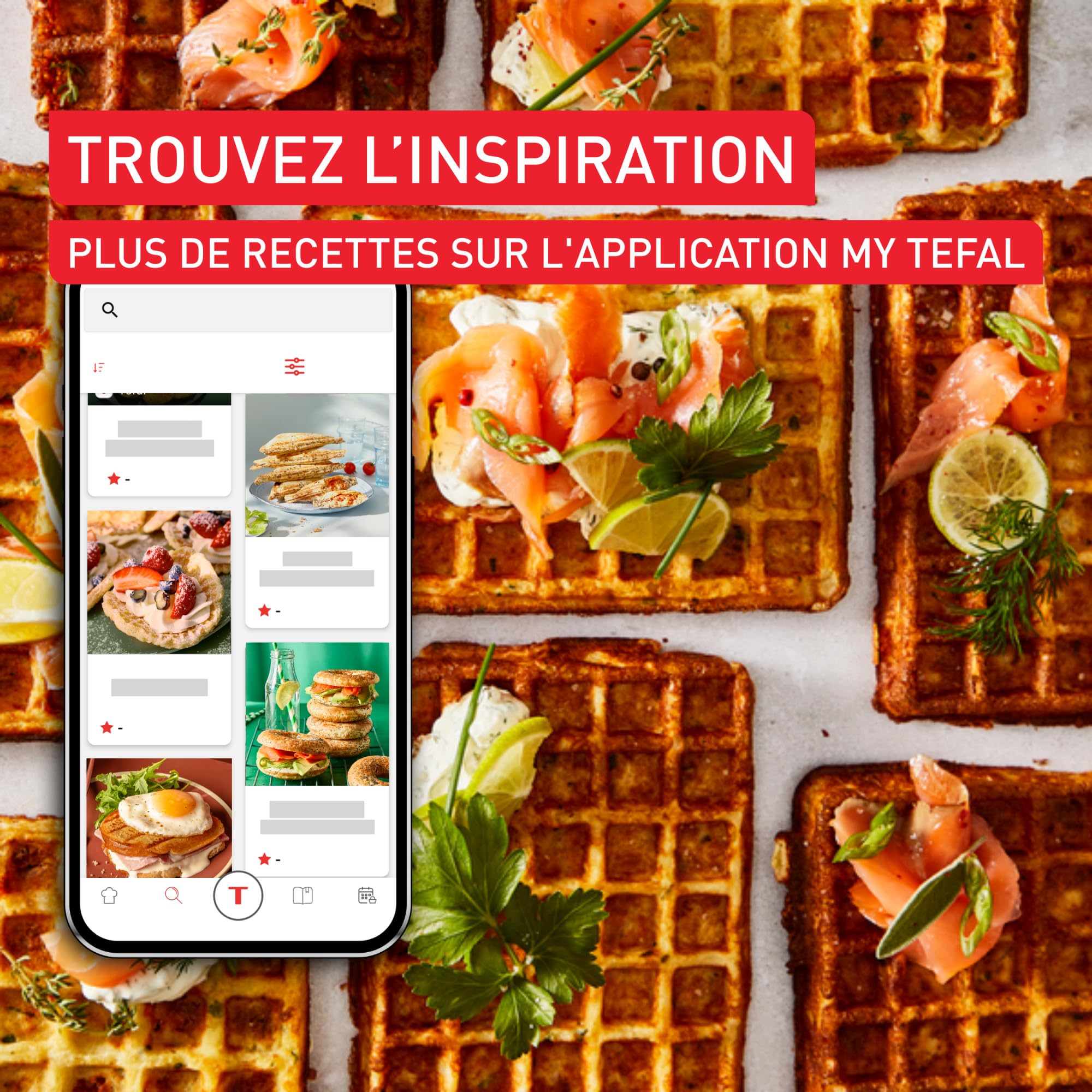 Tefal Snack Collection, Appareil à gaufre et croque-monsieur, 20jeux de plaques disponibles, Recettes sucrées et salées, SW8674F0