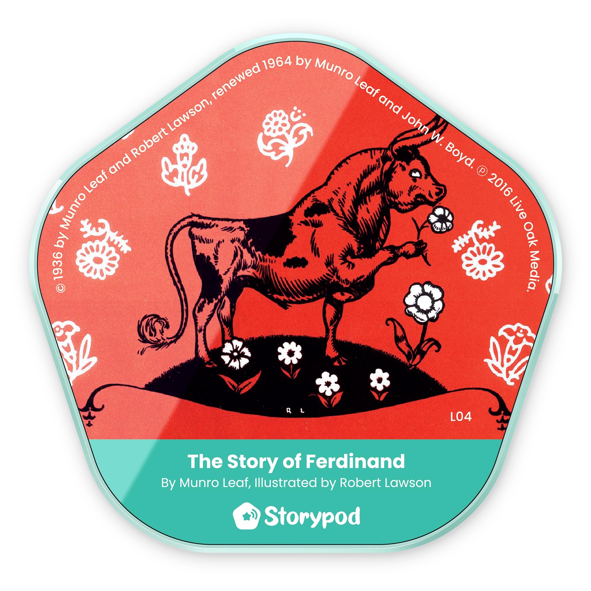 Storypod Token | The Story of Ferdinand | Collectible Educational Token for The Screen Free Audio Learning System for Kids, Children | A Peaceful Bull's Adventure