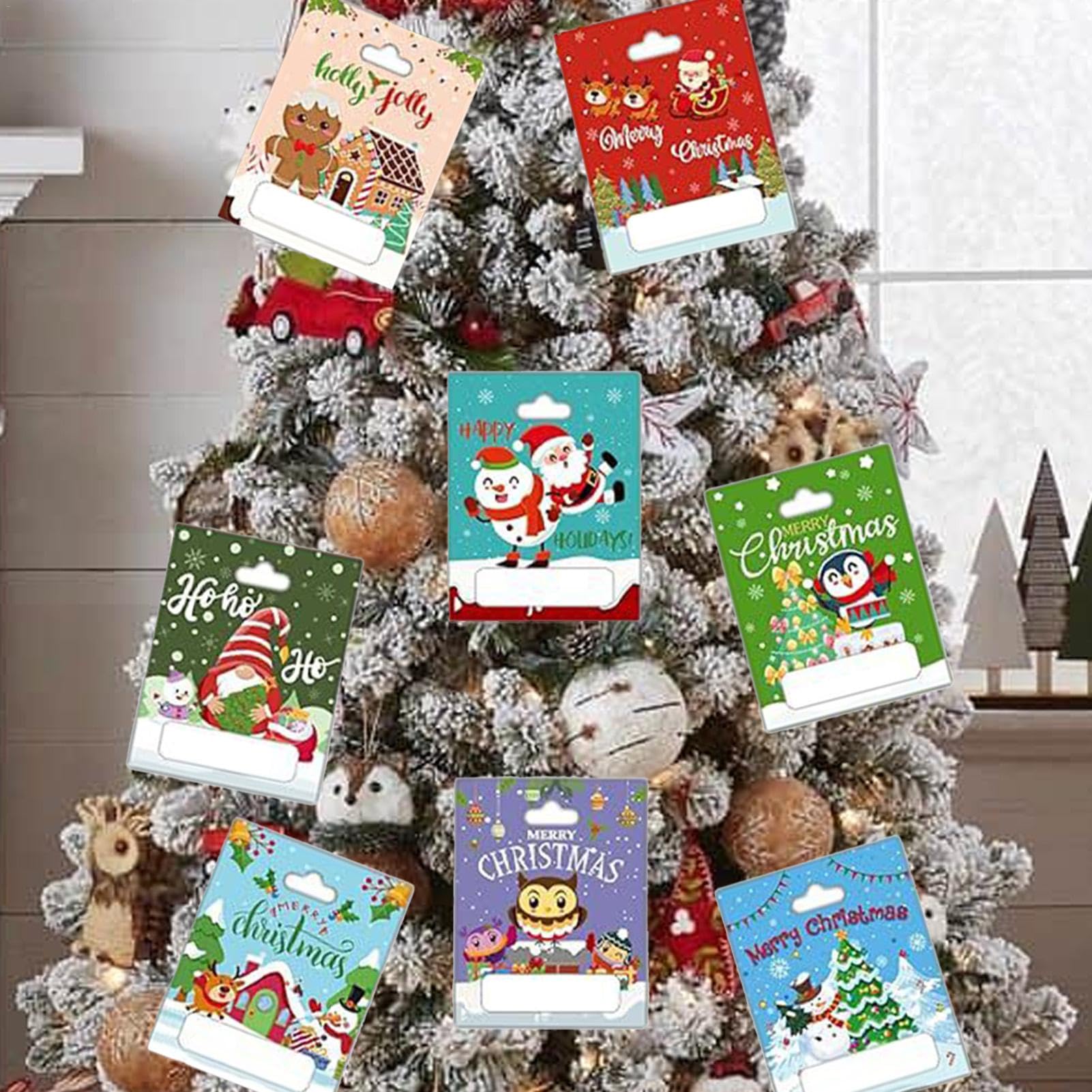 Juego de 8 soportes para dinero en efectivo, dispensador de dinero de Navidad, adornos de vacaciones de invierno, decoración colgante de árbol de Navidad para Navidad, cumpleaños, vacaciones