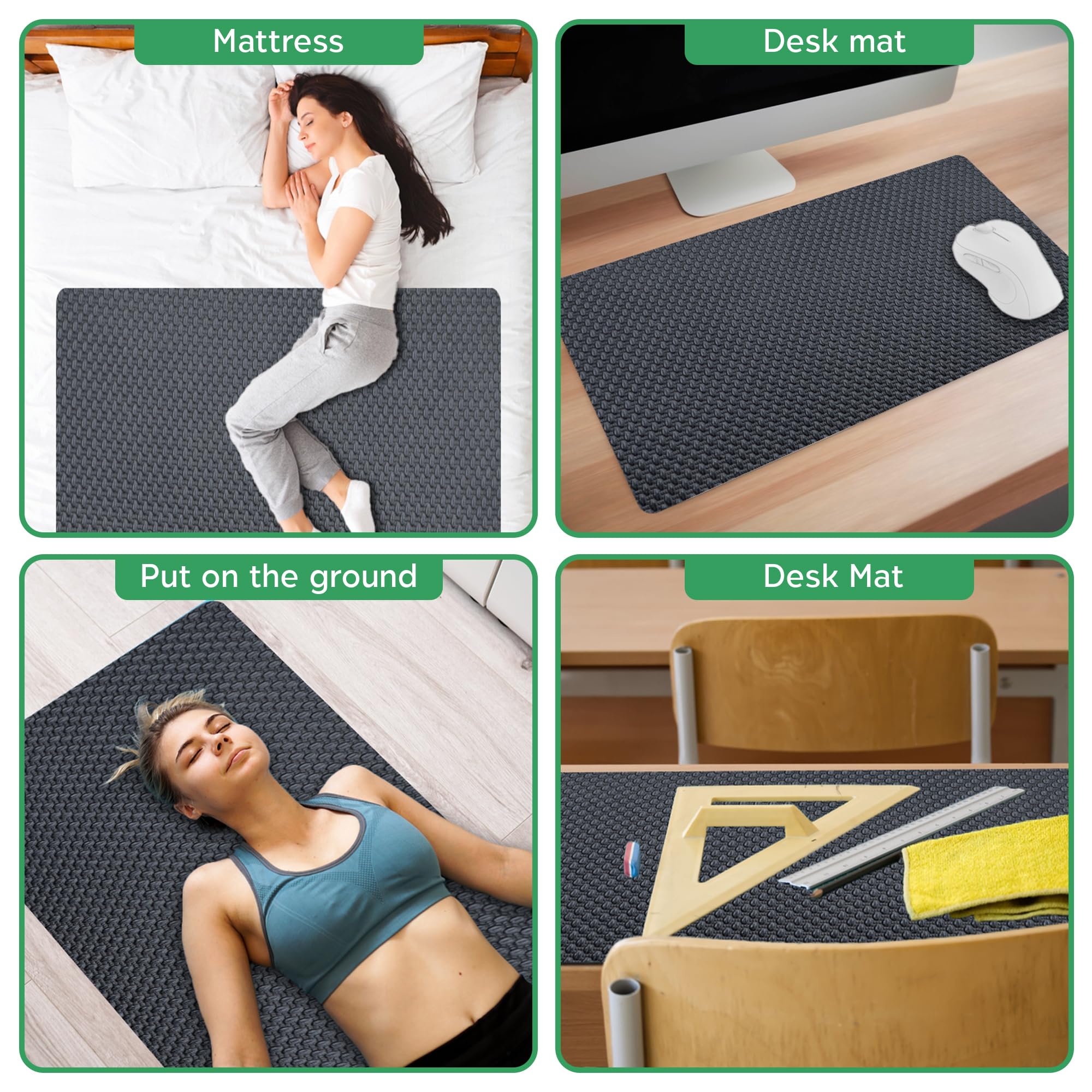 Technify Tappetino di messa a terra per un sonno migliore, con caratteristiche Earthing UK, protezione emf e sollievo dallo stress, include tester di continuità dei cavi
