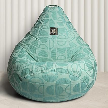 Vplanet Organic Cotton Teardrop Bean Bag, Cover Only (XL, Green)