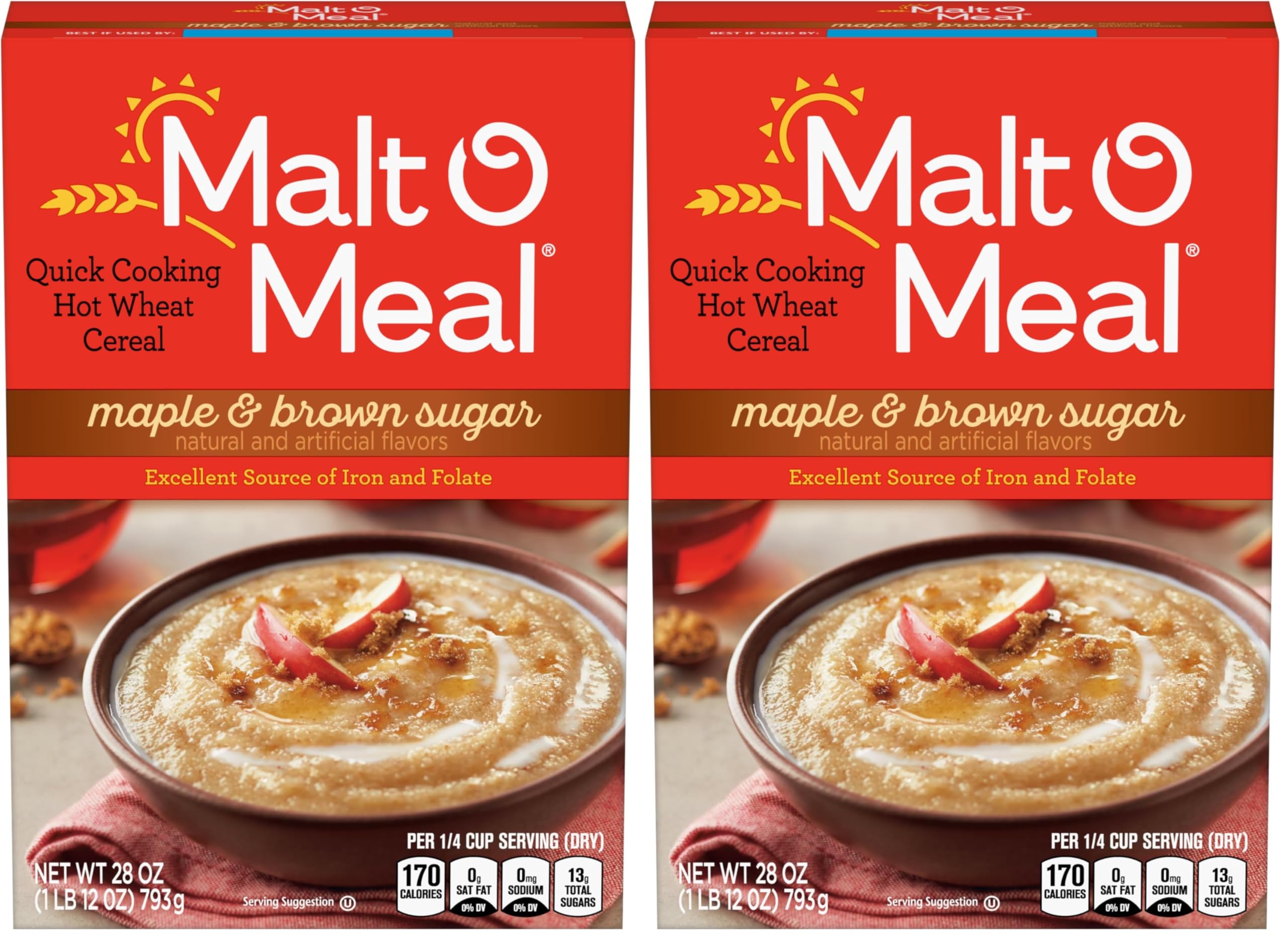 Malt-O-Meal Company Maple Brown Sugar Cereal, 28 oz (Pack of 2)