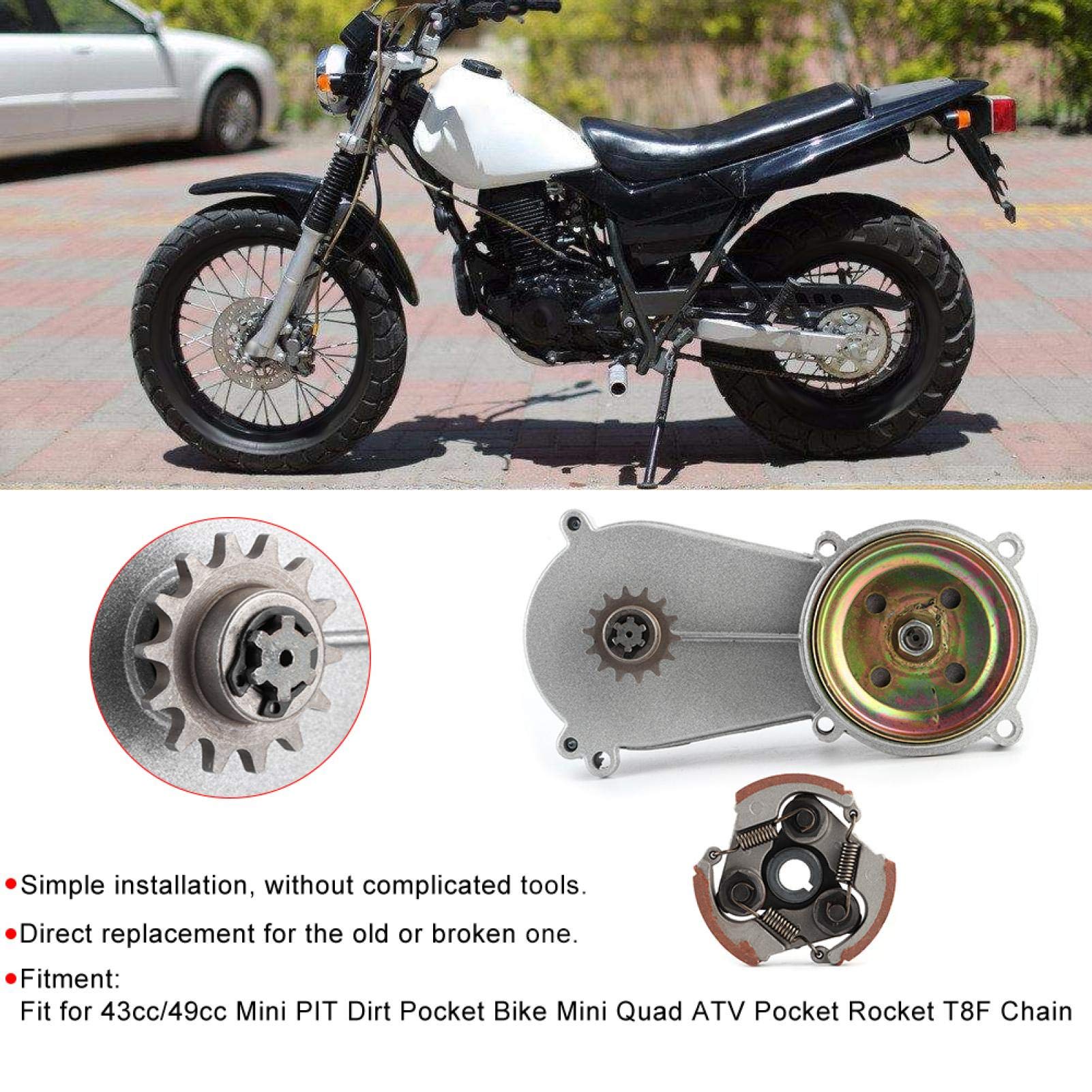 Caja de cambios 14T caja de tambor caja de cambios Kit de embrague apto para 47cc 49cc Mini bolsillo Quad Dirt Bike ATV piezas buena estabilidad