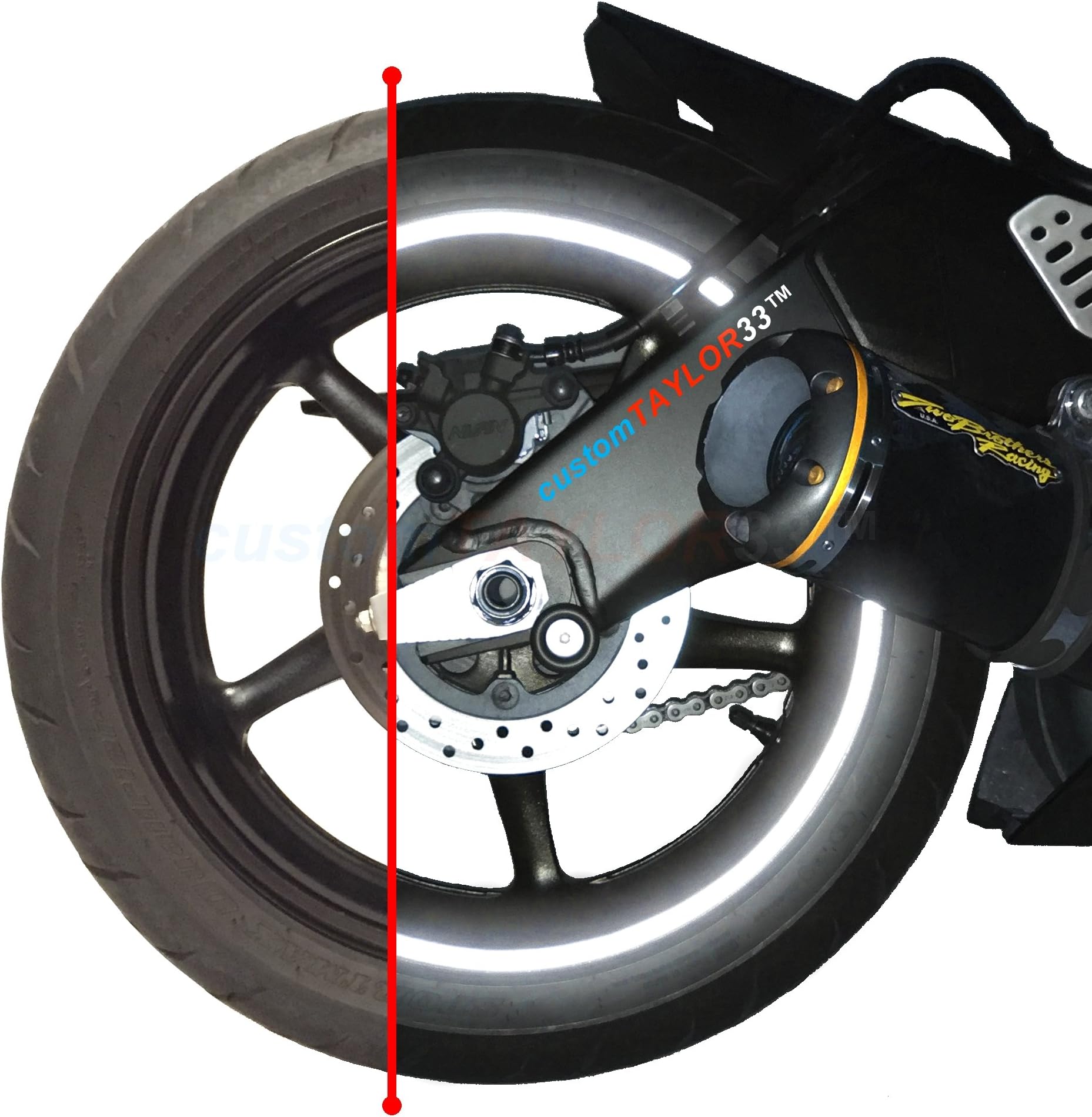 customTAYLOR33 Black Engineering Grade Reflective Copyrighted Rim Tapes - (Must Select Your Rim Size)