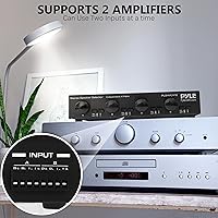 Vista 3 de Pyle Selector de Altavoces Estéreo de Alta Potencia de 4 Canales con Control de Volumen - Construcción de Carcasa Resistente y Duradera, Disipador