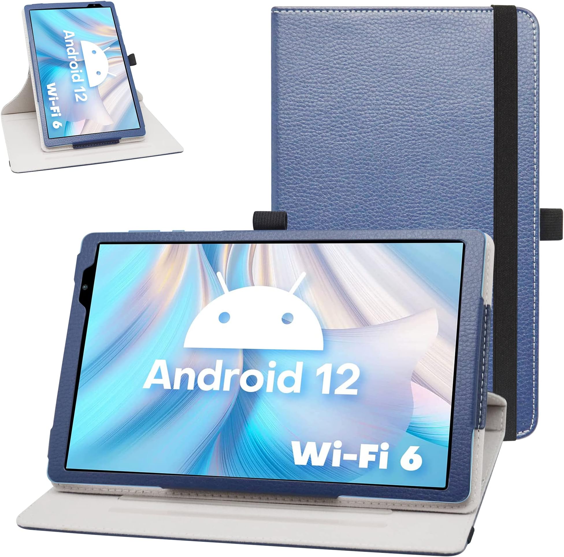 Bigefor TECLAST P25T Rotating Case,360 Degree Rotary Stand with Cute Pattern Cover for TECLAST 10 inch 2023 P25T Android 12 Tablet,Blue