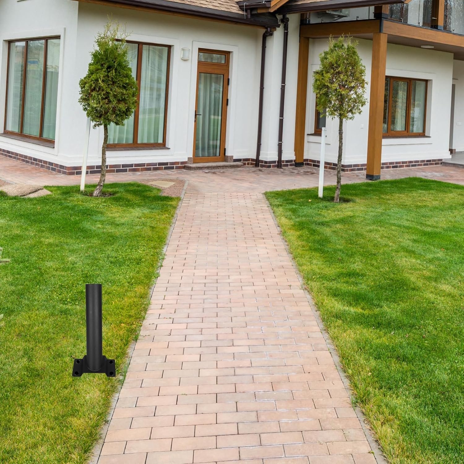 Luxshiny Solar Light Pole Extender Outdoor Light Mounting Bracket for LED Street Lights Construction Enhanced Support for Solar Lighting for Exterior Installation
