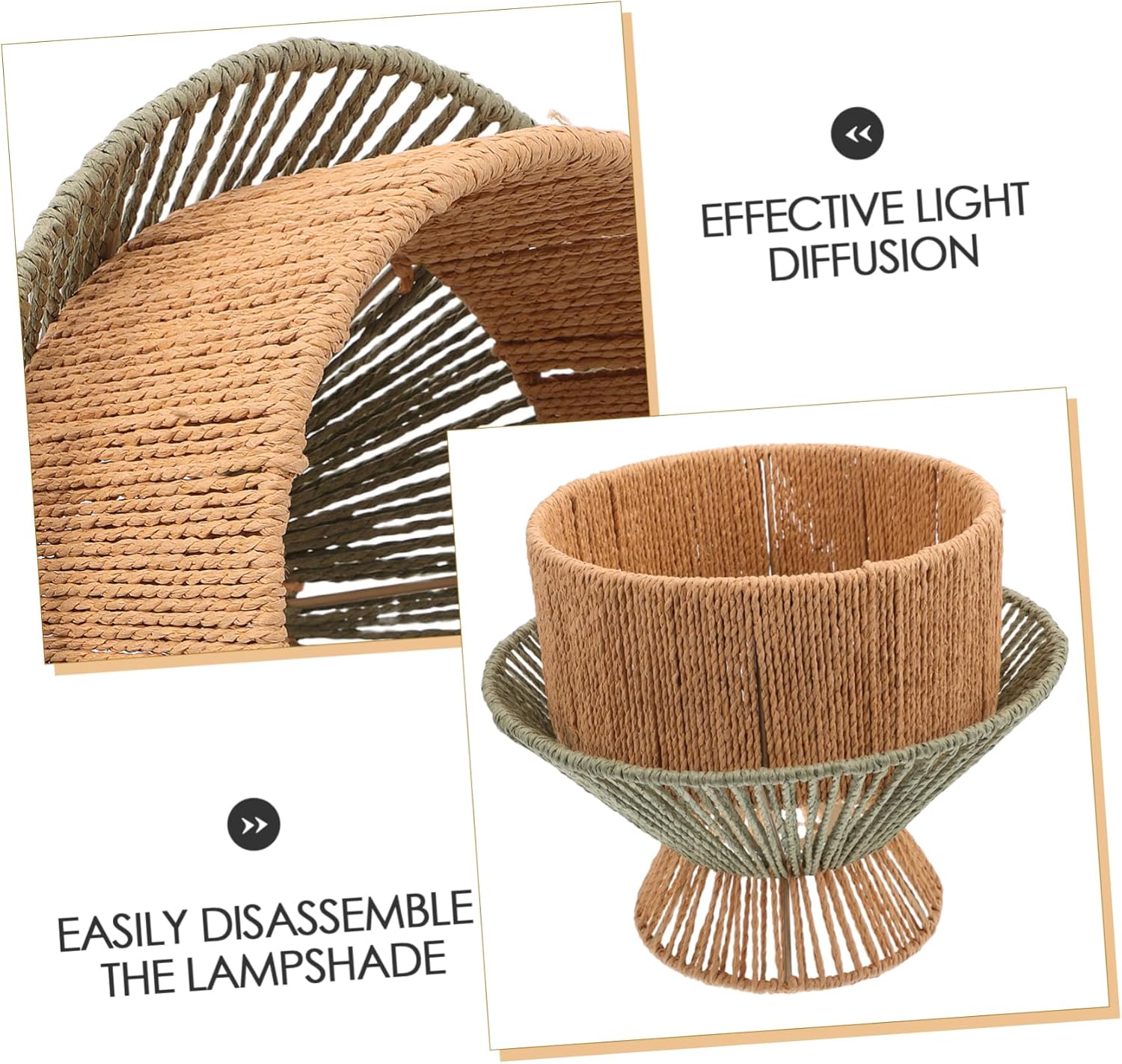 Ceiling Light Fixture Rustic Decorative Lampshade Faux Rattan Lampshades for Home Woven Pendant Shade Light Covers