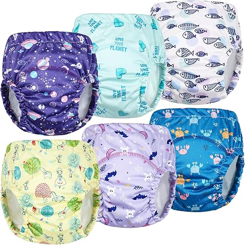 MooMoo Baby Ropa interior de entrenamiento de plástico, pantalones de goma a prueba de fugas para entrenamiento para ir al baño para niños y niñas