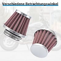 CarBole Univerzális Motorkerékpár Légszűrő 38-40mm - Piros Sportszűrő Robogókhoz, ATV-hez, Mopedhez, Duplarétegű Acél Kialakítással 4