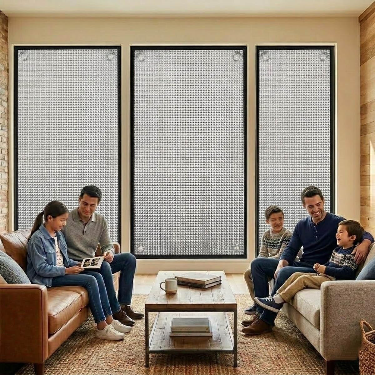 8mm Película Aislante Aluminio 55x180cm Protector Solar Privacidad | Vinilo Cristal Reflectante Opaco para Ventana con Ventosas, Lámina de Aluminio para Vidrio Interior o Exterior