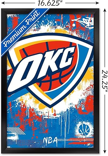 Miniatura 8 de Trends International NBA Oklahoma City Thunder - Póster de pared con logotipo Maximalist 23, 22.37 x 34.00 pulgadas, paquete de póster y clip prémium