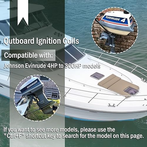 Miniatura 3 de Bobinas de encendido fuera de borda 4 piezas de repuesto para modelos Johnson Evinrude 4HP a 300HP reemplazan 582508 18-5179 183-2508