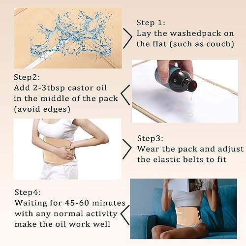 Miniatura 4 de Paquete de 4 unidades de aceite de ricino para desintoxicación del hígado, paquete de aceite de ricino para pecho de alta absorción, paquete de