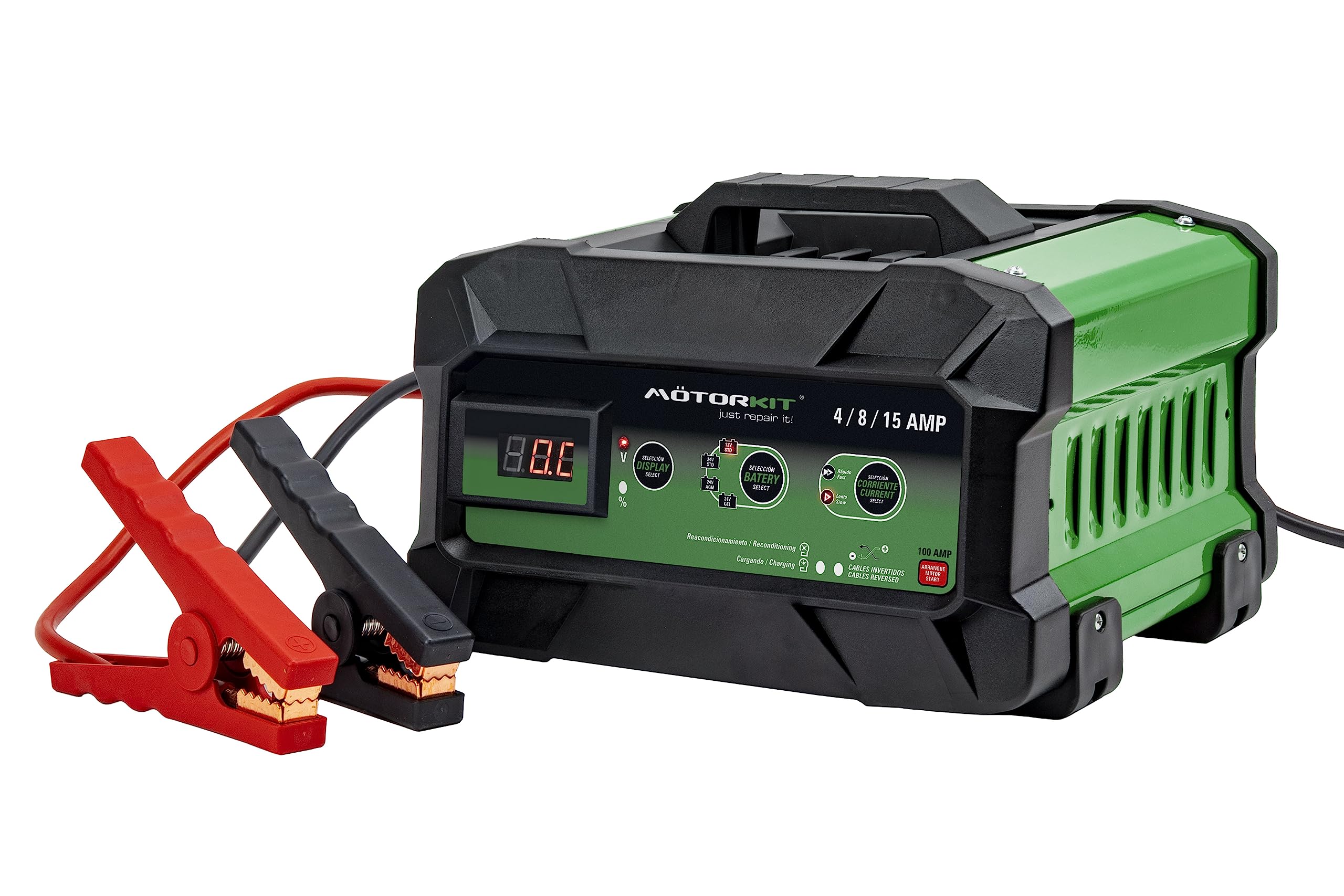 Motorkit Cargador Bateria 12/24V 4-15A