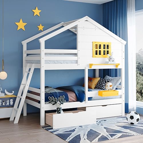 Miniatura 10 de Quarte Elegante litera individual sobre individual con nido y escaleras litera de madera maciza con armario de almacenamiento y escaleras para niños