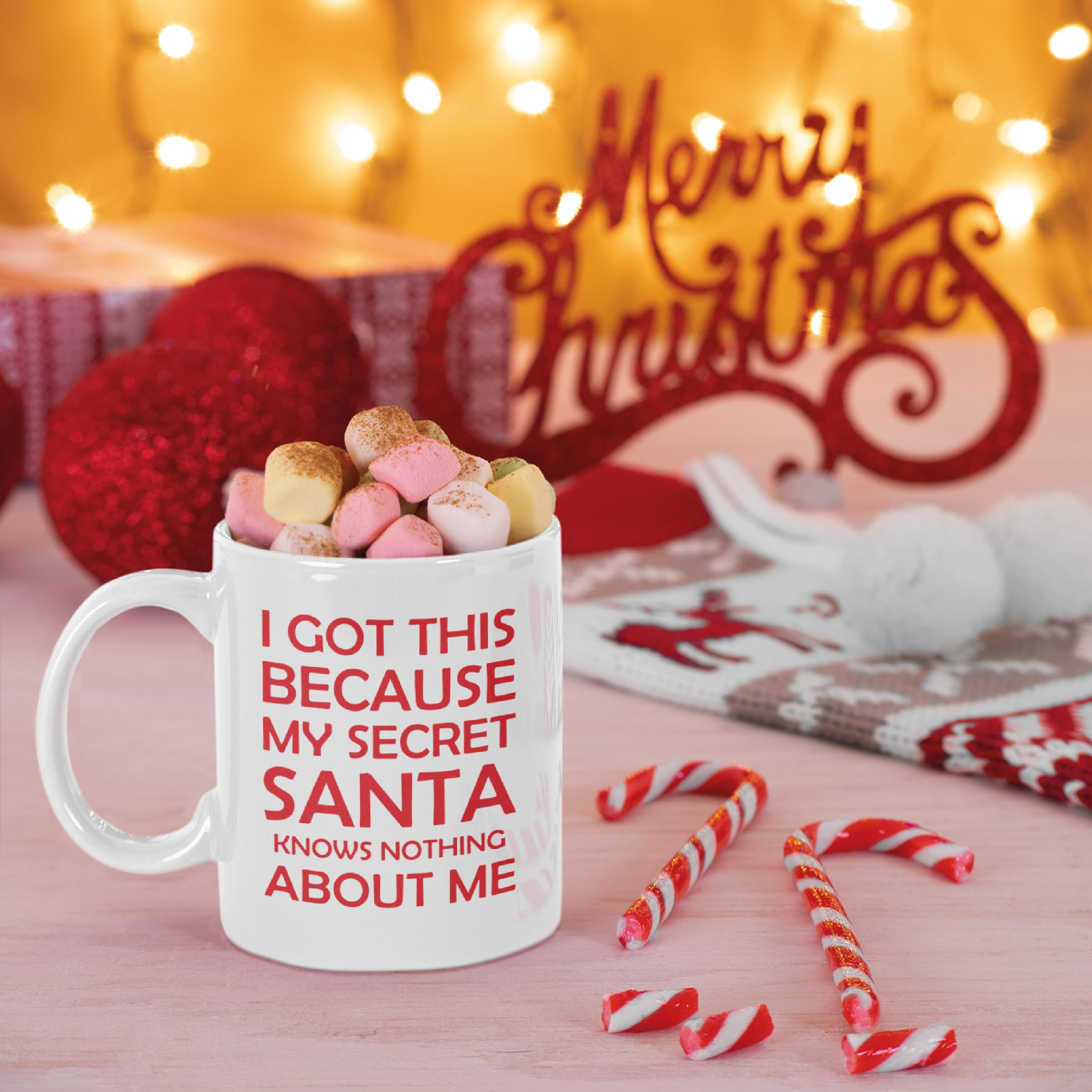 Tazza Divertente 325ml Con Frase 'Mouth Don't Say It' - Regalo Umoristico Per Uomo E Donna - Nuovo Lavoro, Scherzo, Segreto Babbo Natale