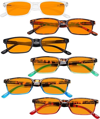 Miniatura 2 de Eyekepper Paquete de 6 lentes de lectura con bloqueo de luz azul, naranja tintado +2.0