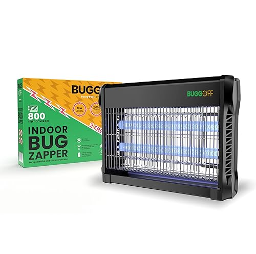 BUGGOFF Indoor Black Modern Electric Bug Zapper, 800 SQFT Coverage,