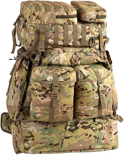 Miniatura 10 de MT MIlitary FILBE Mochila principal del ejército táctico de asalto con sistema de marco de curva externa Multicam
