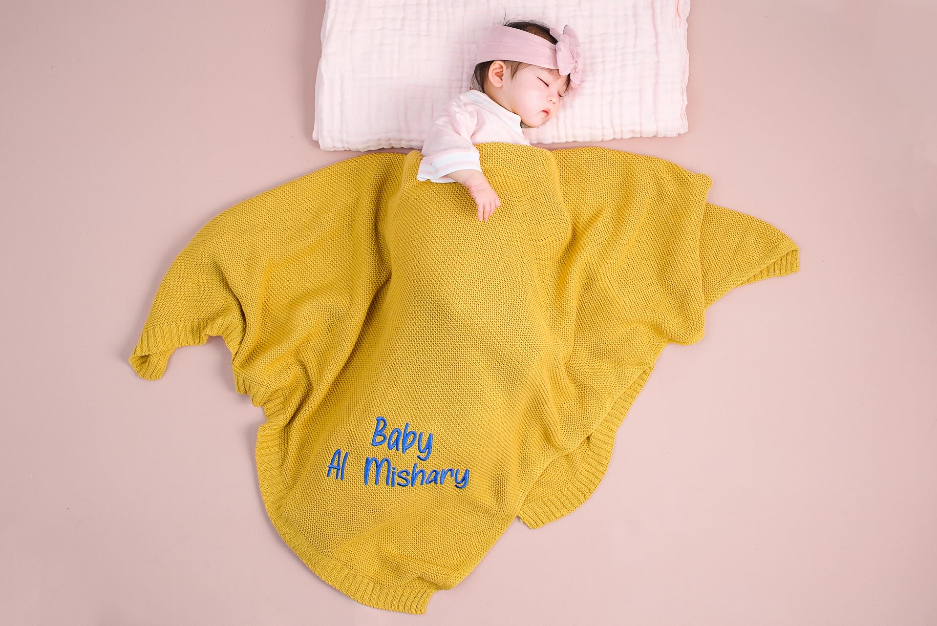 Manta de punto personalizada con nombre de bebé, regalo bordado personalizado para baby showers y guarderías