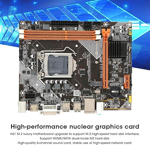 Miniatura 3 de Placa base MATX M.2 A 1155, DDR3 1066/1333/1600MHz placa base para computadora, compatible con salida VGA+HDMI+DVI, compatible con canal NVME+NGFF +