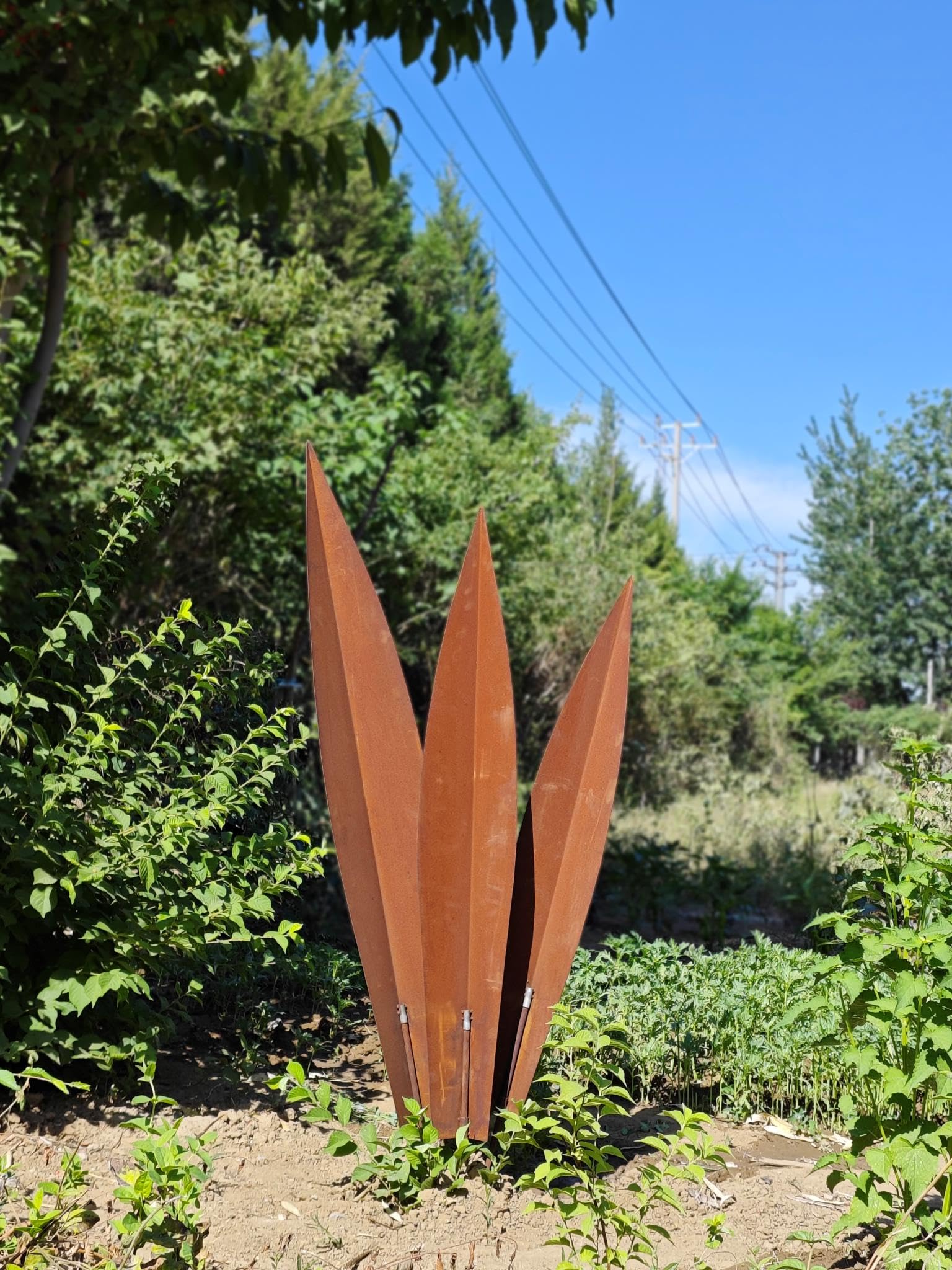 Zen Man Edelrost Gartenstecker Rost Garten Beetstecker Gartenfigure Sculpture Rost 031570-3 H145 cm in Set Handarbeit