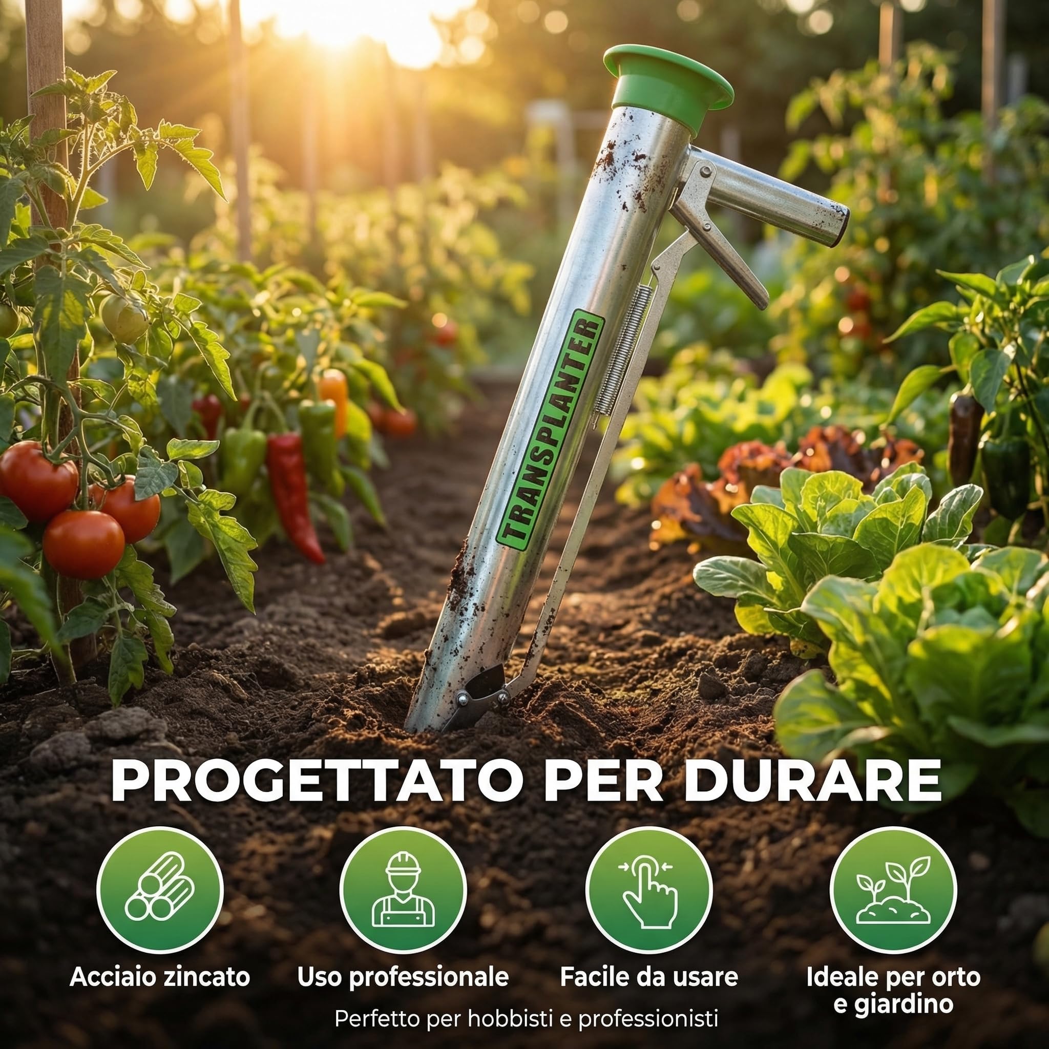 Transplanter Trapiantatore Piantatore Professionale per Bulbi e Piante