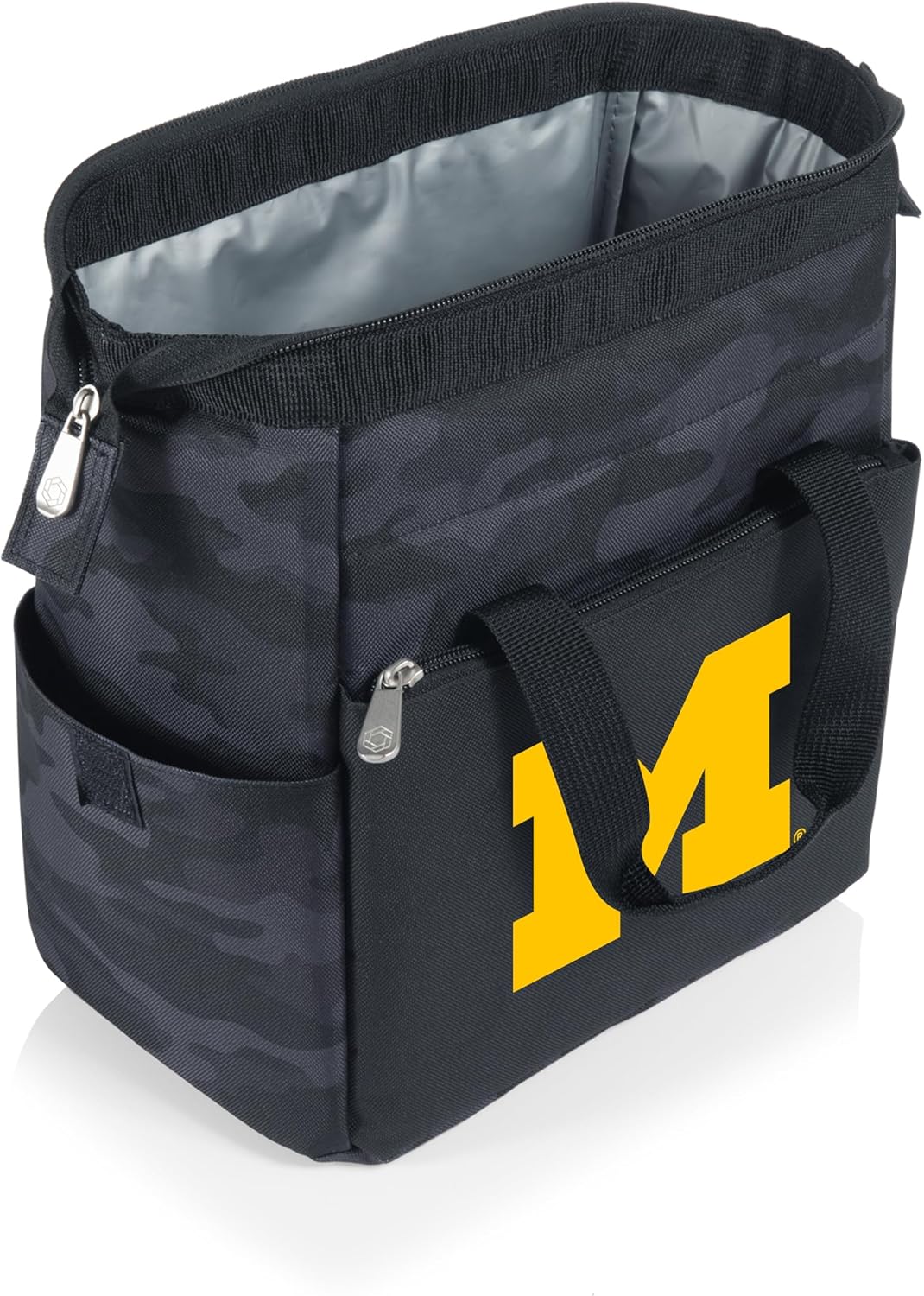 Picnic TIME NCAA Michigan Wolverines On The Go Lunch Bag Cooler, Soft Cooler Lunch Box, Insulated Lunch Bag, (Black Camo)