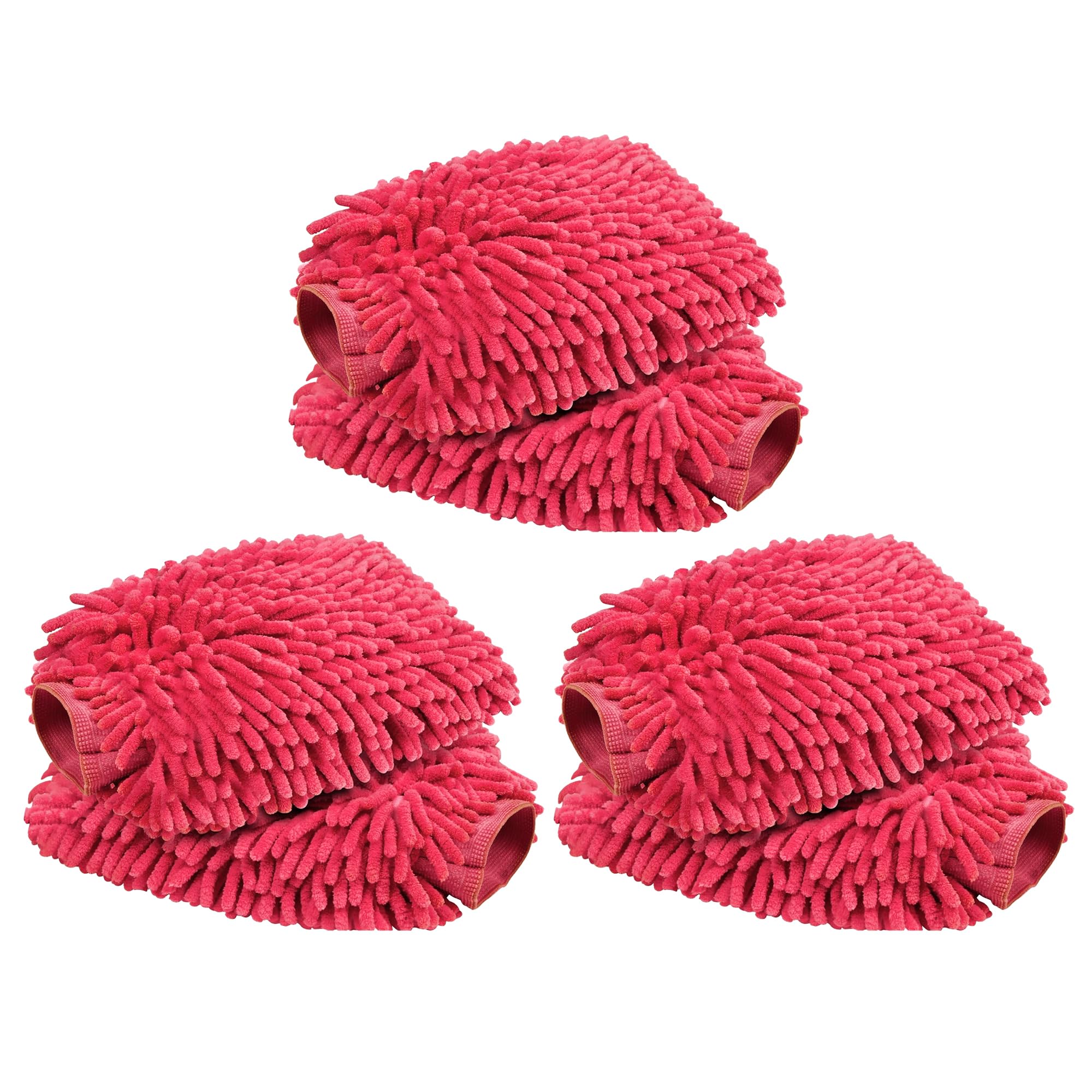 Kuber Industries Pack of 6 Multipurpose Microfiber Glove Duster for Home Cleaning | Soft & Reusable Dusting Cloth/Dust Cleaner - Ideal for Fans, Cars, Sofas & Furniture | Plain Pink-picture-19