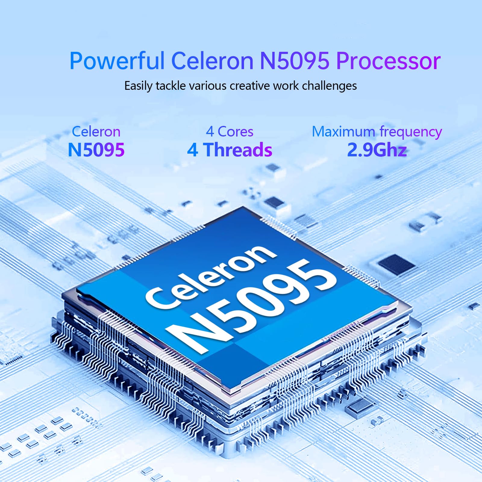 15,6" Notebook, Win 11 PC Portatile 16GB RAM 512GB SSD, Celeron N5095 CPU, 180° Opening and Closing Schermo, Laptop Digitale Tastiera Retroilluminata+Sblocco Impronta Digitale, Mini HDMI+USB 3.0