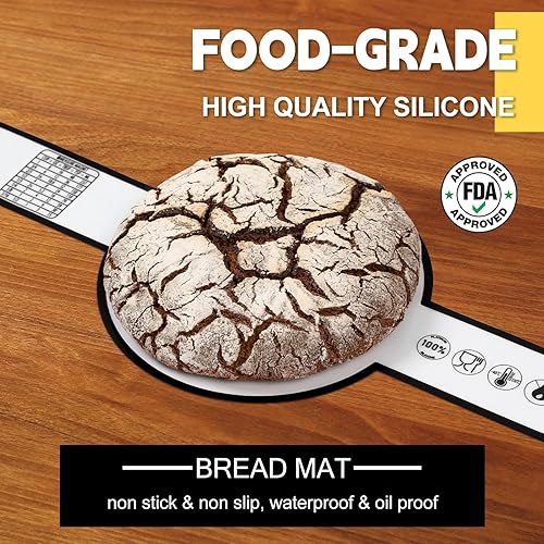 Miniatura 2 de INNOVKITCHEN 2 eslingas de silicona para pan, alfombrilla de silicona antiadherente para hornear pan de masa madre, asas largas reutilizables de