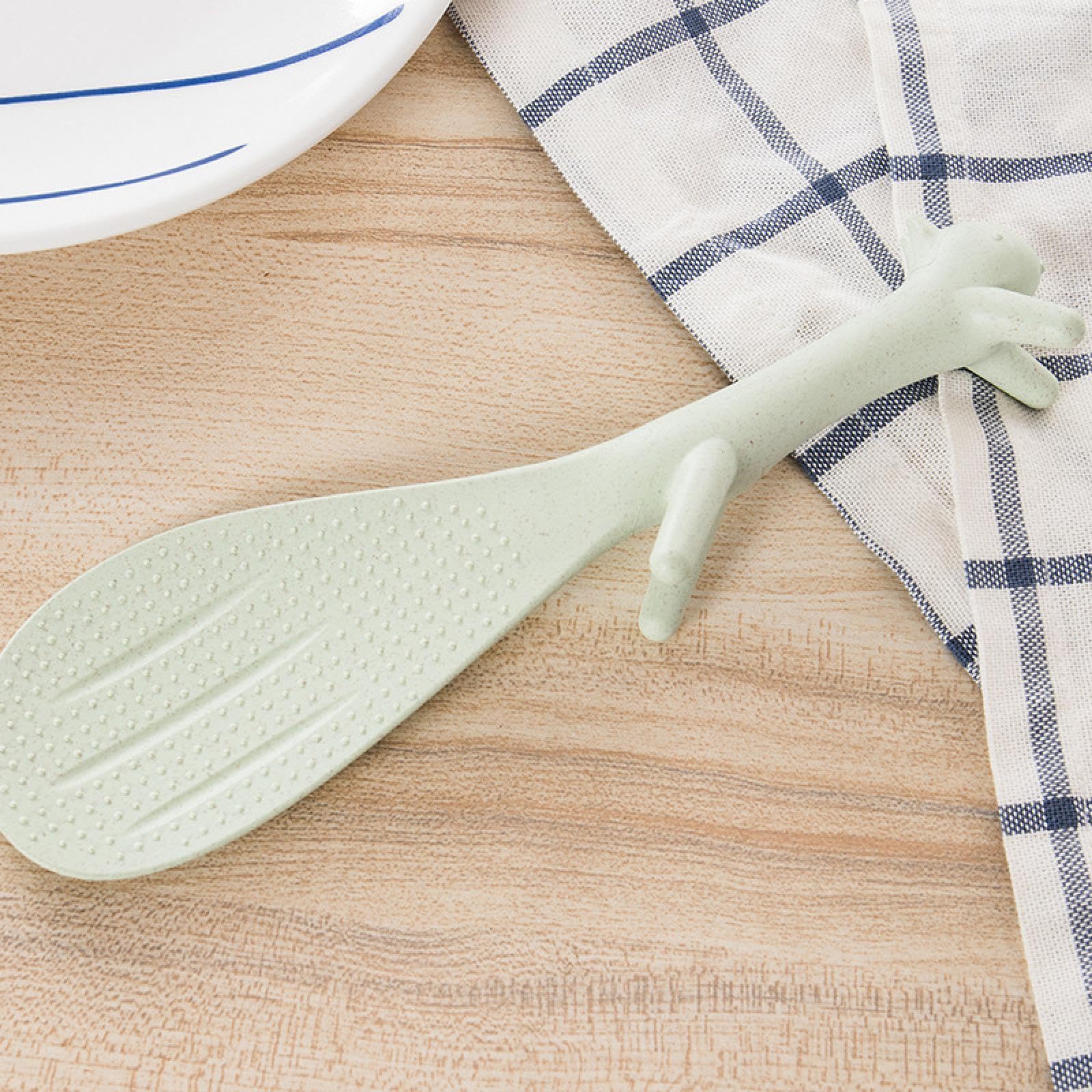 Wheat Straw Plastic Rice Spoon Eco-friendly Cute Squirrel Rice Spoon Stand-up Non-stick Rice Spatula