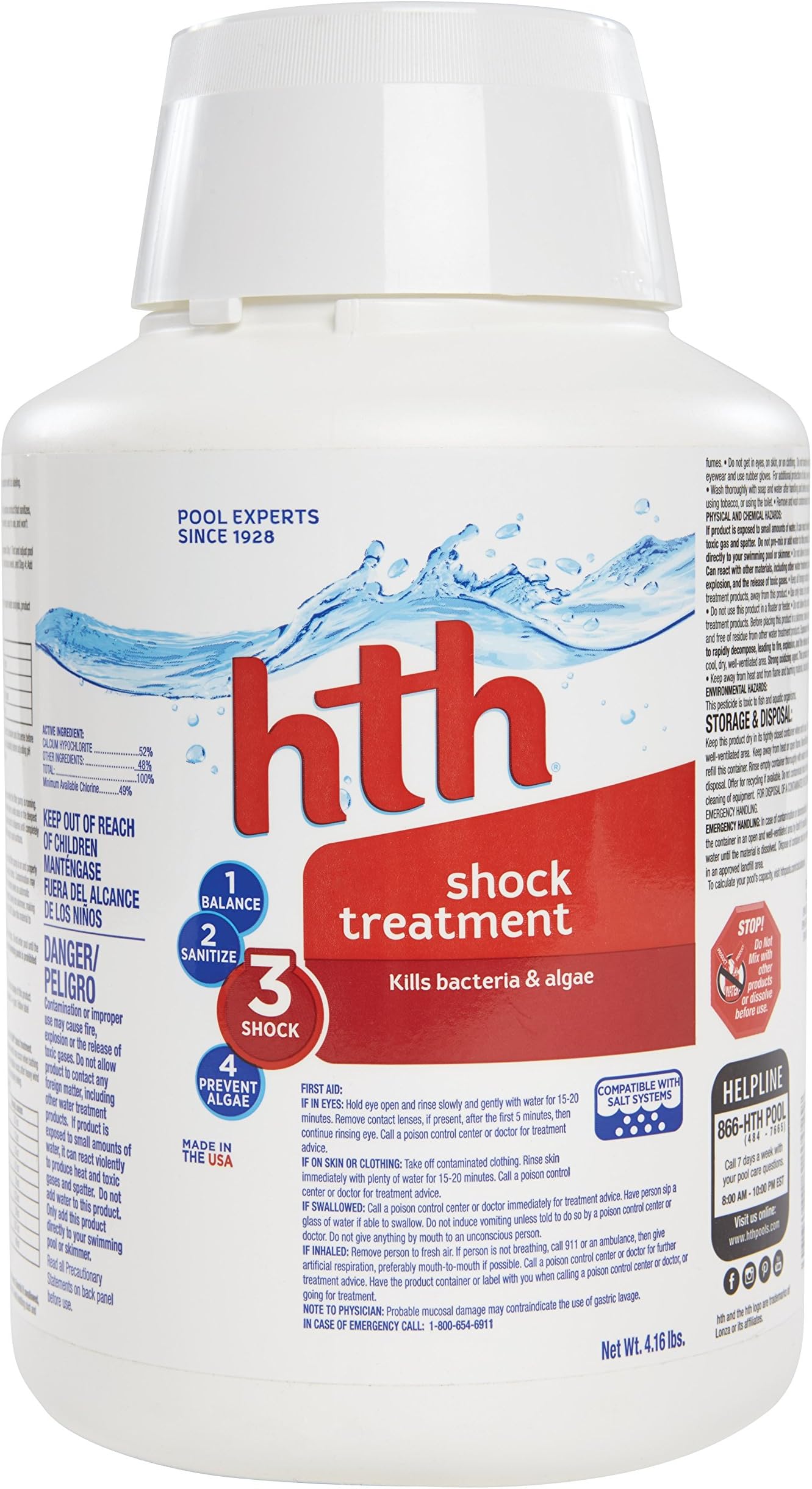HTH 52002 Shock Treatment Swimming Pool Cleaner, 4.16 lbs, Regular