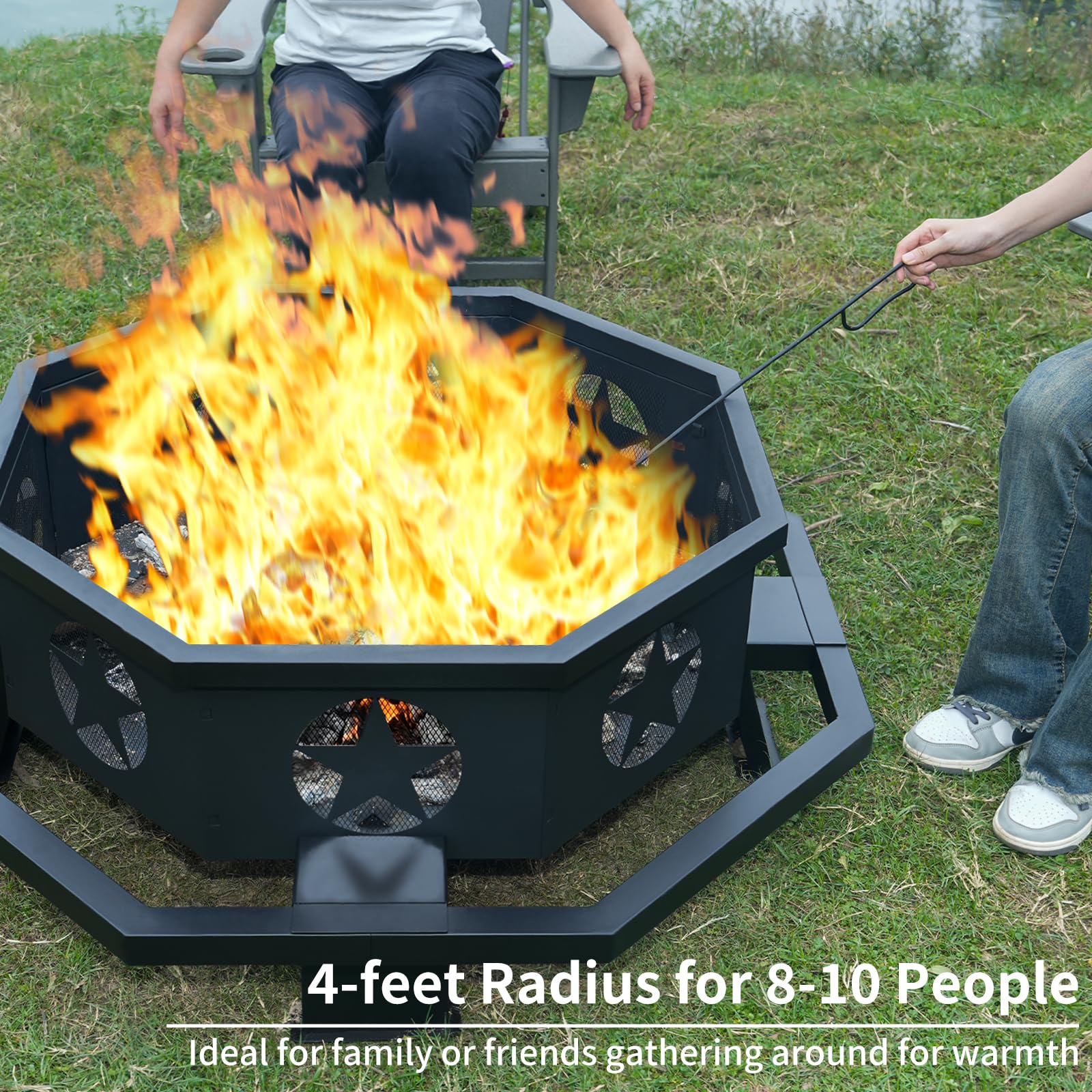 Best Heavy Duty Fire Pit 2026: 5 Built to Survive Winters 2 Auhilence 45 inch Large Fire Pit, Outdoor Fire Pit with Heavy Duty Construction, — product photo