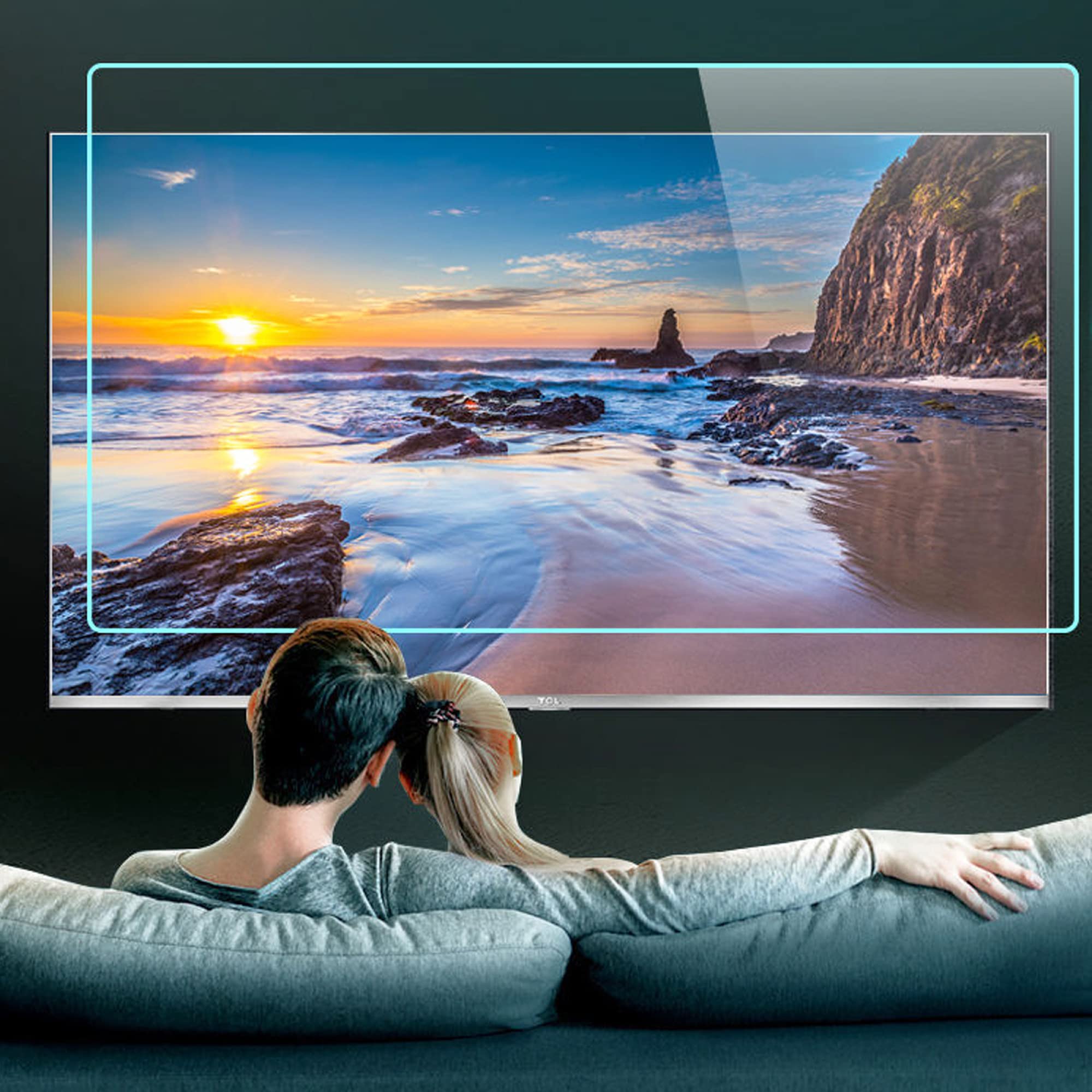 Protector De Pantalla TV Antideslumbrante 55 a 75 Pulgadas, Filtra La Luz Azul, Antiarañazos, Alivia La Tensión Ocular, Nueva Superficie Esmerilada Mejorada, Para Sony, Sharp Etc / 75in1682x966mm