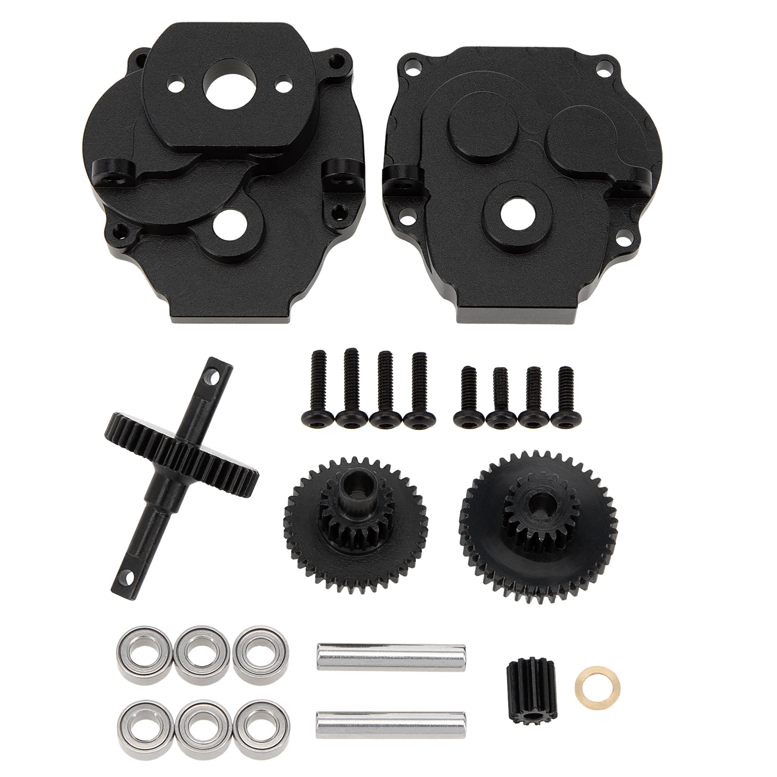 MEUS RACING TRX4M Complete Transmission Gearbox for Traxxas Defender/Bronco/K10/F150 1/18 RC Crawler Car Upgrades Parts, Black