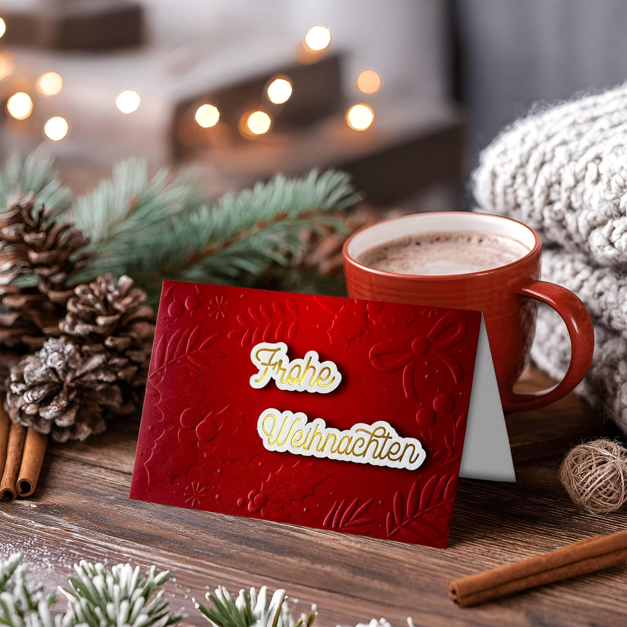 Joli Coon 3D Weihnachtskarten, mit Umschlag, mit Umschlag und Goldsticker