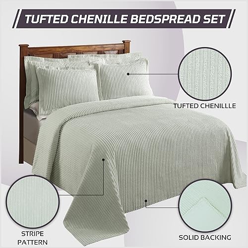 Miniatura 10 de Better Trends La colección Jullian es súper suave y ligera en diseño de rayas llamativas, 100% algodón capitoné único y lujoso que se puede lavar en