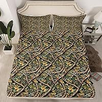 Vista 16 de Sábana bajera ajustable de la Torre Eiffel, juego de ropa de cama de construcción de la ciudad de París, juego de sábanas doradas y negras, sábana