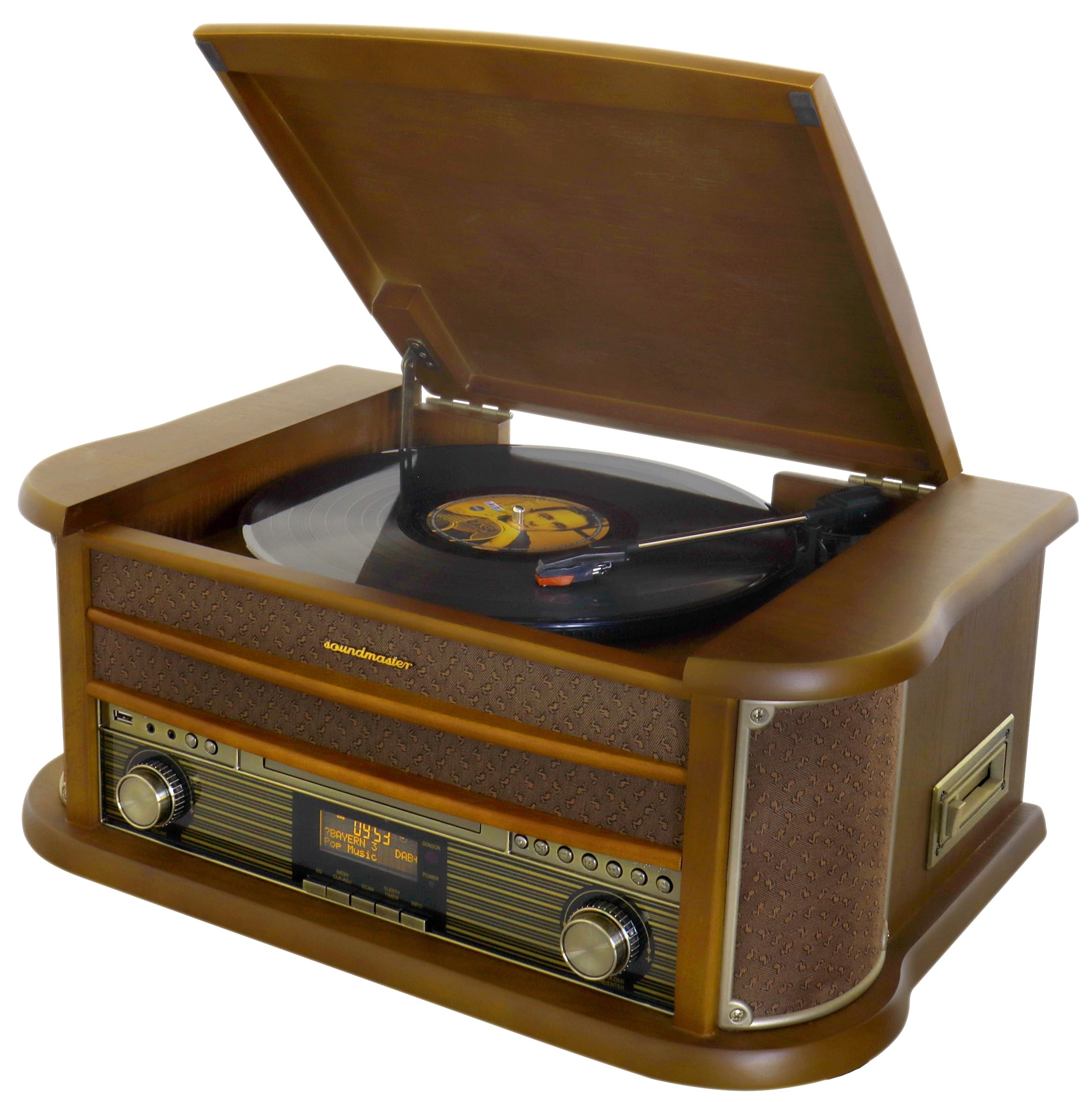 soundmaster NR565DAB Tocadiscos USB Roble