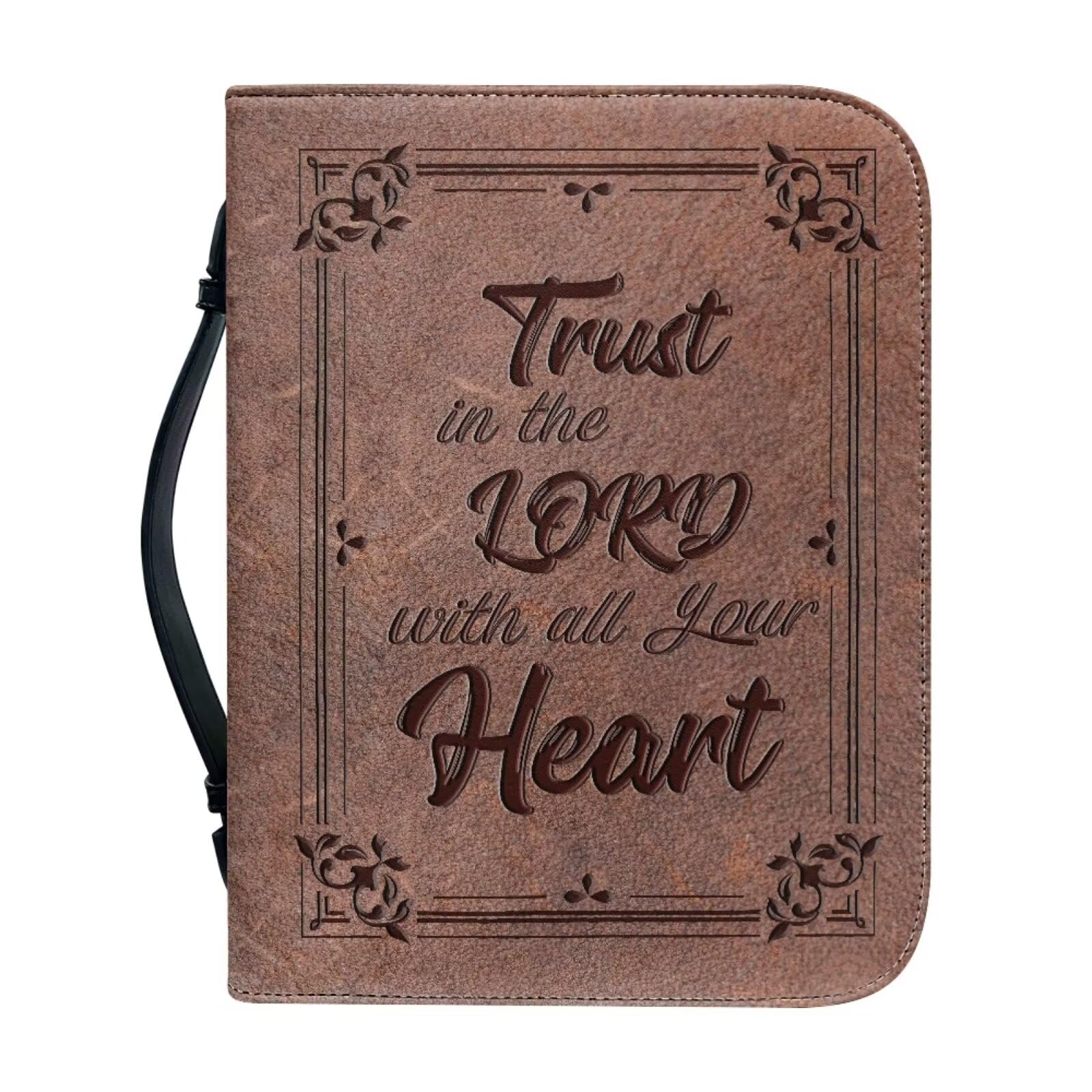 Tutolipy Trust in The Lord with All Your Heart Bible Cover for Women Men - Portable Book Cover - Medium Church Multi-Purpose Bag