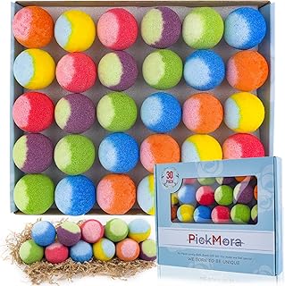 30 Pcs Bath Bomb Gift Set, Natural Organic Mini Bath Bombs, Handmade with Rich Fizz - Best Birthday Gift for Kids/Women/Me...