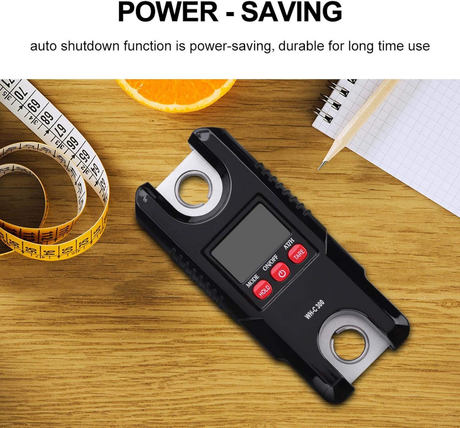 EVTSCAN Fishing Scale with Lip Gripper,Weiheng WH-C 300kg Portable Plastic Electric Digital Hanging Scale with Hook Tool for Fishing