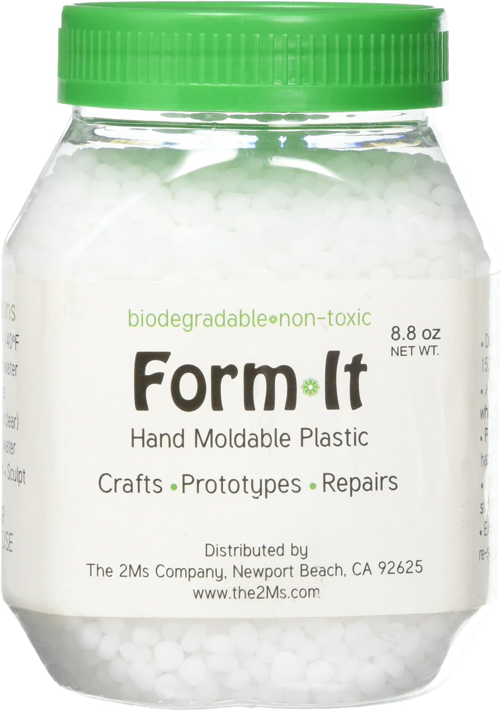 DIY Hand Moldable Plastic Pellets FormIt 8.8oz - For Crafts, Repair, Hobbies, Models, Home Repair, Costumes, Holiday and School Projects. Every Handyman Toolbox and Arts Crafts Kit needs a Jar