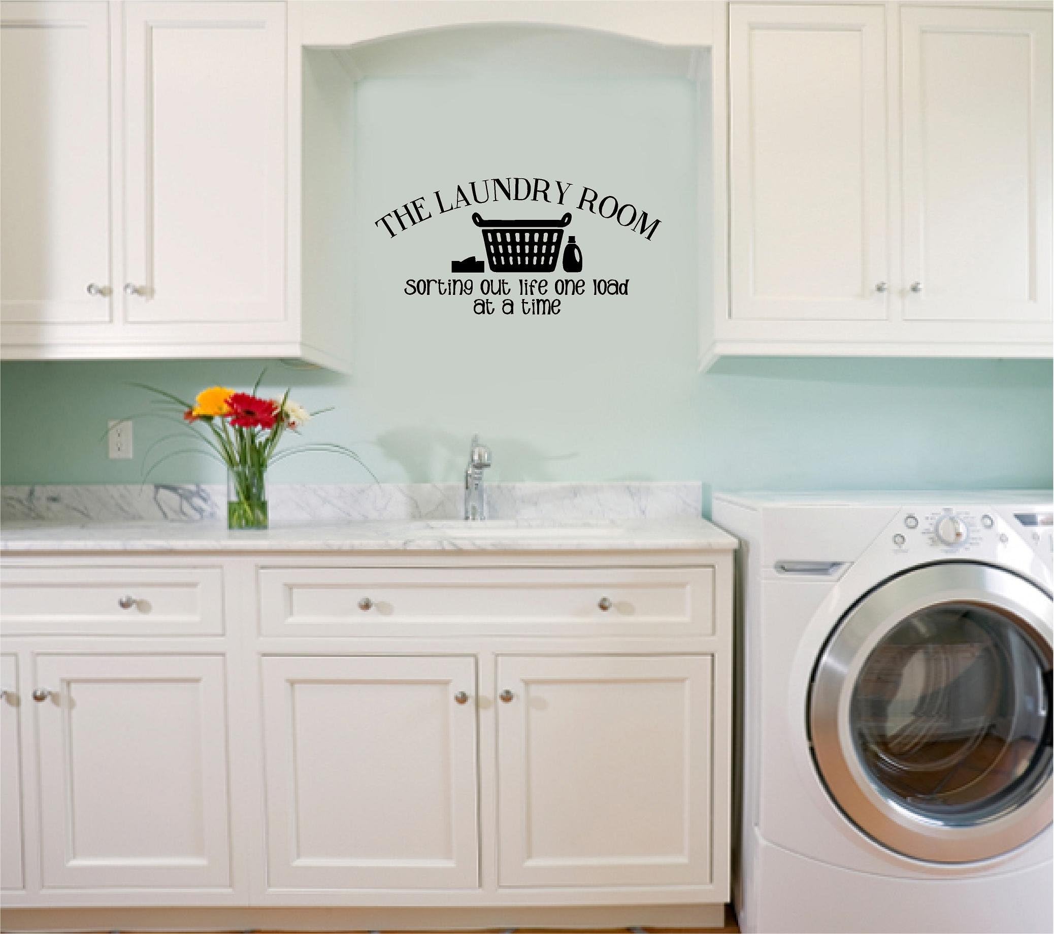 (A) The Laundry Room Sorting Out Life One Load At A Time vinyl lettering decal home decor wall art saying