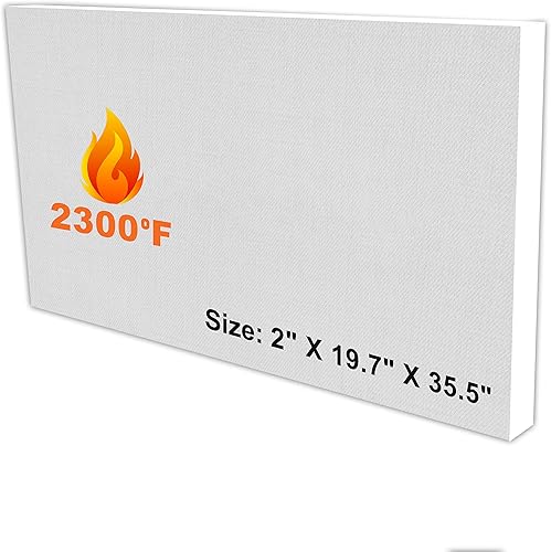 Tabla aislante de fibra de cerámica, 2 x 19.7 x 35.5 pulgadas, clasificación 2300 F, placa aislante ignífuga para forja, estufa, horno, horno,